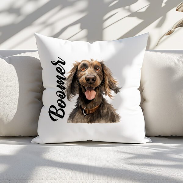 Pillow Cover with Funny Cocker Spaniel Illustration - Image 2