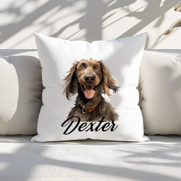 Pillow Cover with Funny Cocker Spaniel Illustration - Image 3