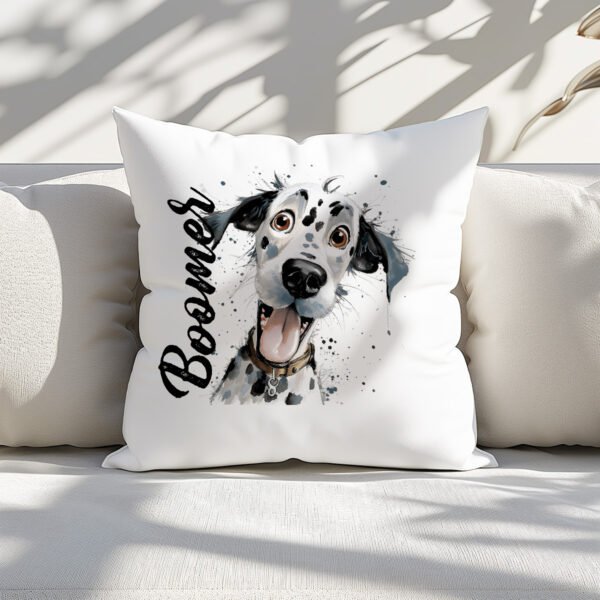 Pillow Cover with Funny Dalmatian Illustration - Image 2