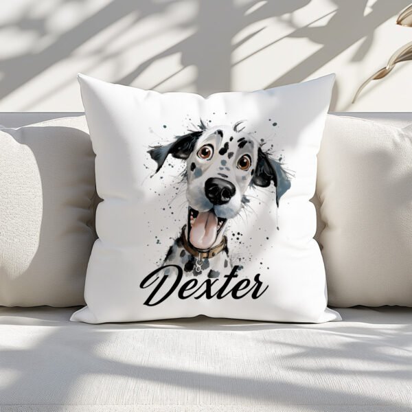 Pillow Cover with Funny Dalmatian Illustration - Image 3