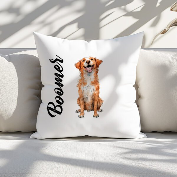 Pillow Cover with Funny Duck Tolling Retriever Illustration - Image 2