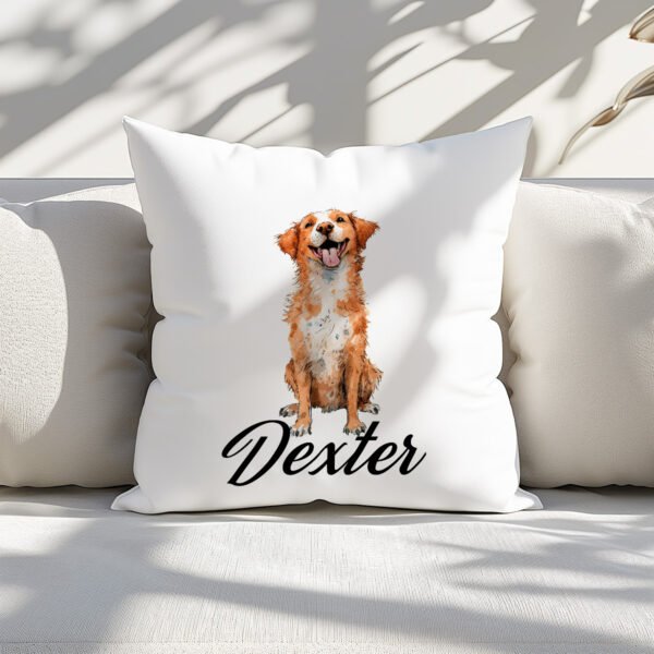 Pillow Cover with Funny Duck Tolling Retriever Illustration - Image 3