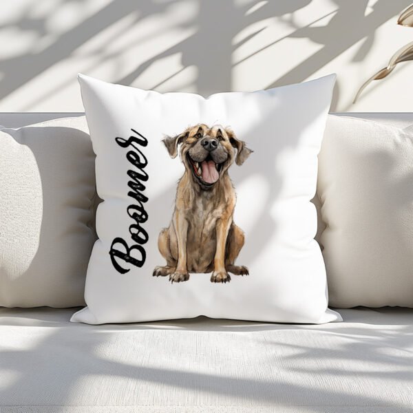 Pillow Cover with Funny English Mastiff Illustration - Image 2