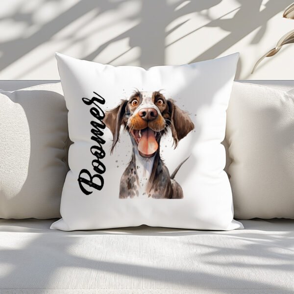 Pillow Cover with Funny German Pointer Illustration - Image 2