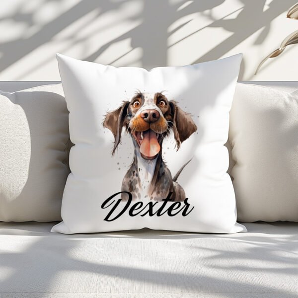 Pillow Cover with Funny German Pointer Illustration - Image 3