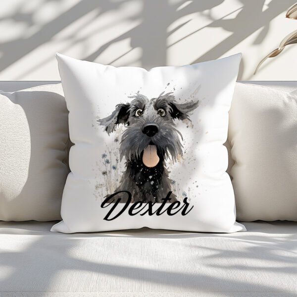 Pillow Cover with Funny Giant Schnauzer Illustration - Image 3