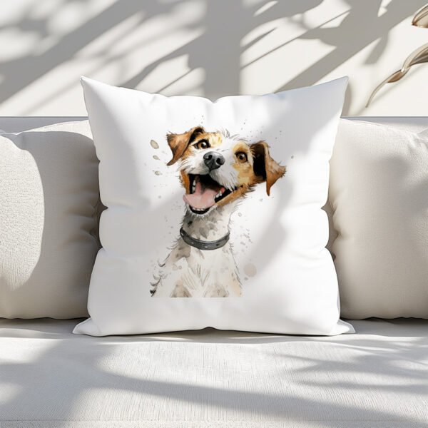 Pillow Cover with Funny Jack Russel Illustration