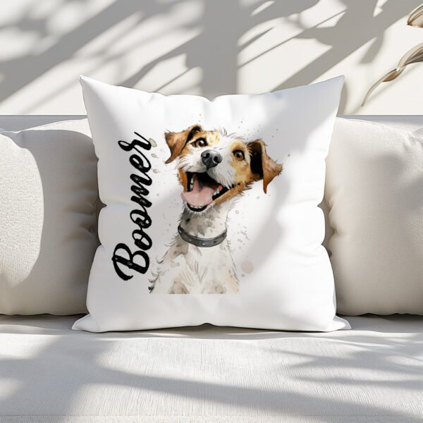 Pillow Cover with Funny Jack Russel Illustration - Image 2