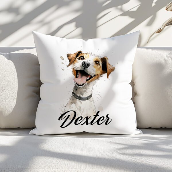 Pillow Cover with Funny Jack Russel Illustration - Image 3
