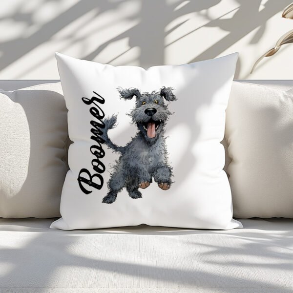 Pillow Cover with Funny Kerry Blue Terrier Illustration - Image 2