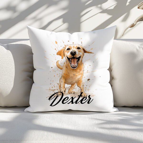 Pillow Cover with Funny Labrador Illustration - Image 3