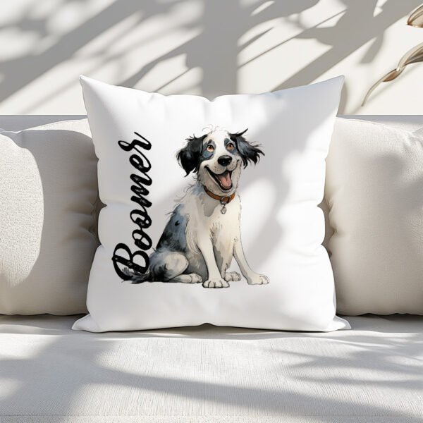 Pillow Cover with Funny Landseer Illustration - Image 2