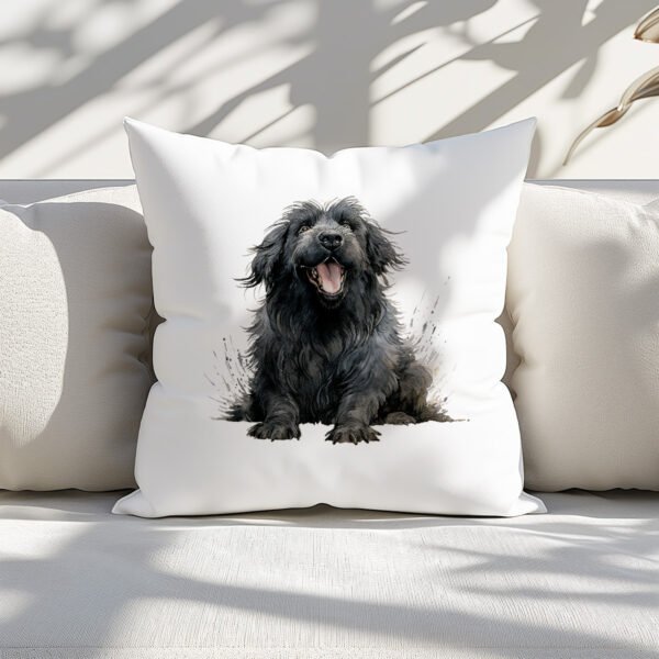 Pillow Cover with Funny Newfoundland Illustration