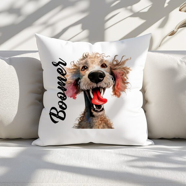 Pillow Cover with Funny Honey Poodle Illustration - Image 2