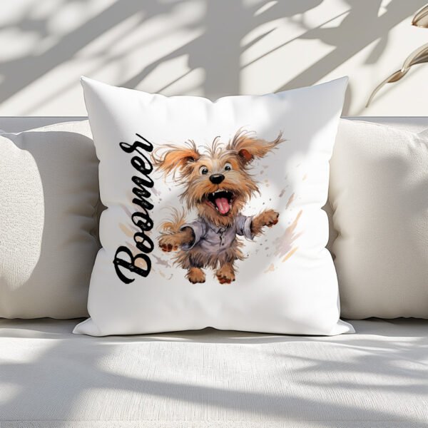 Pillow Cover with Funny Yorkshire Illustration - Image 2