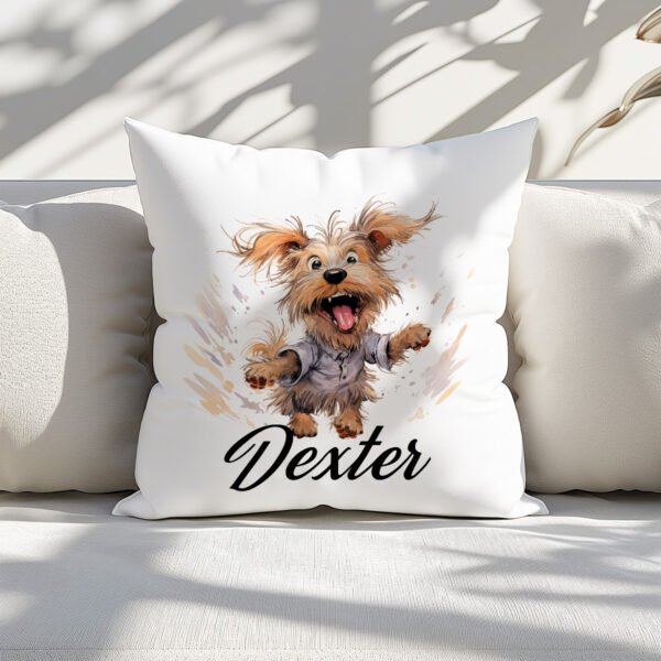 Pillow Cover with Funny Yorkshire Illustration - Image 3