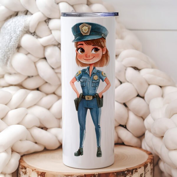Personalized Profession-Themed Tumbler – Policewoman 1
