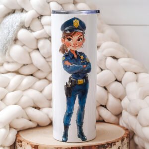 Personalized Profession-Themed Tumbler – Policewoman 2