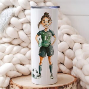 Personalized Profession-Themed Tumbler – Soccer player (female)