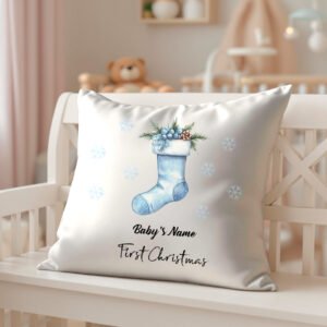 Personalized Baby's First Christmas Pillow Cover - Christmas Stocking