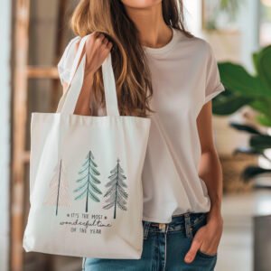 Boho Christmas Trees Tote bag - It's the most wonderful time of the year