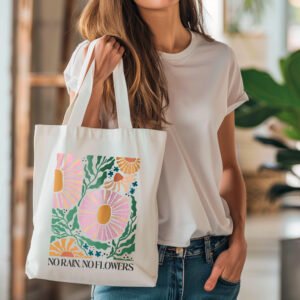 Boho Flower Tote bag - No rain No flowers