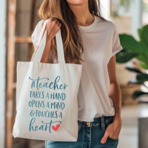 Tote bag - A Teacher Touches a Heart