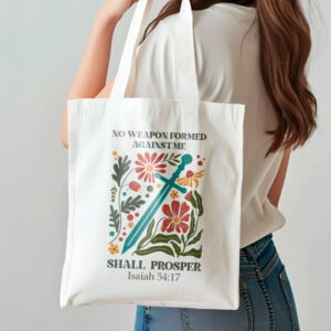 Sac fourre-tout à design religieux Chrétien – No weapon formed against me shall prosper