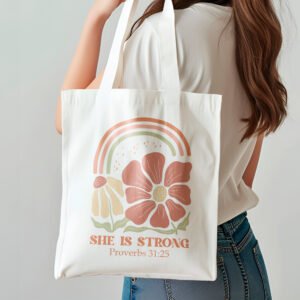 Sac fourre-tout à design religieux Chrétien – She is strong