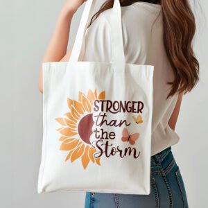 Christian Faith Flowers Tote bag - Stronger than the storm