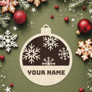 Laser engraved personalized Christmas ornaments